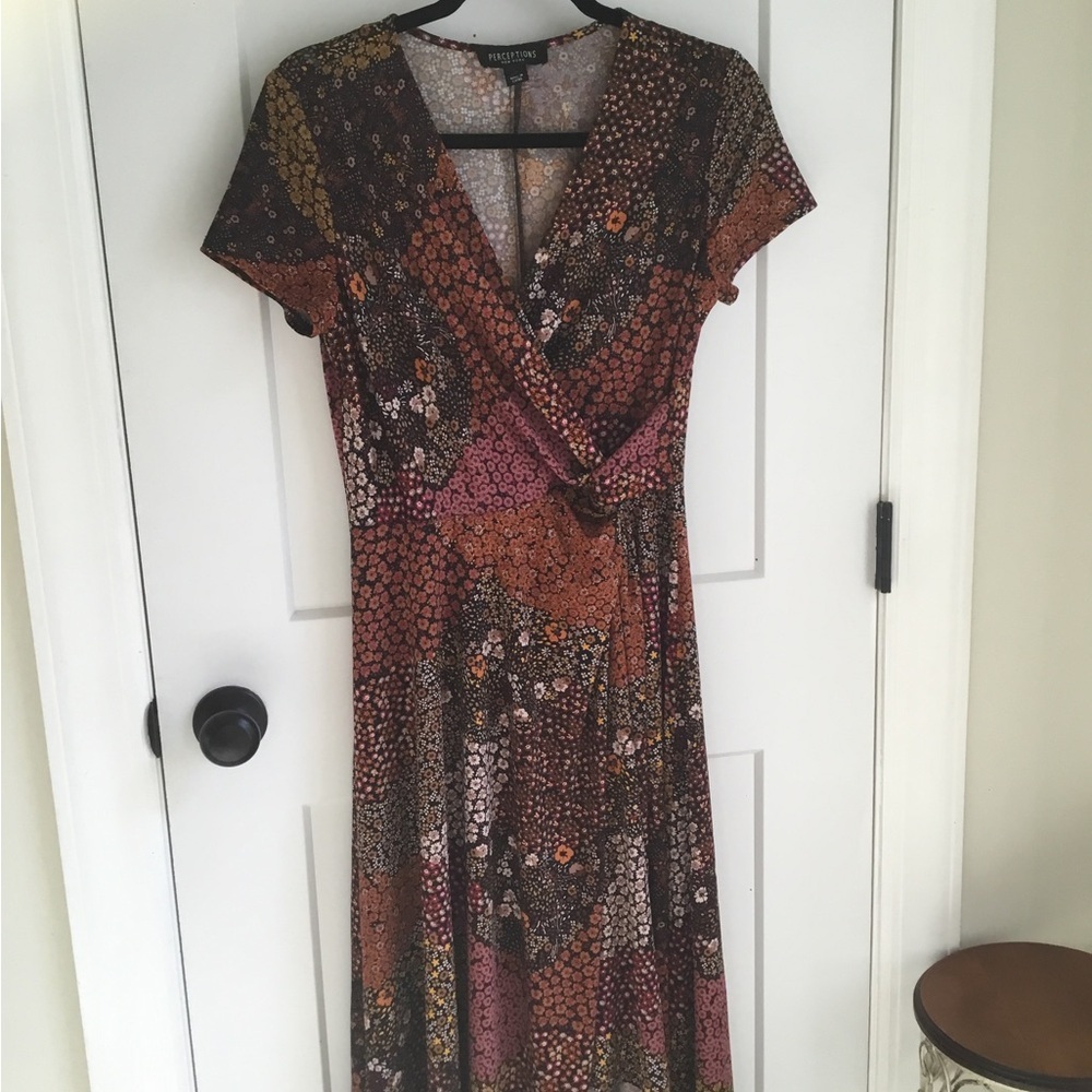 Perceptions Multicolor Midi Dress Size Small